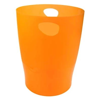 Abbildung von Exacompta 45352D ECOBIN 8er Pack Papierkörbe 15 Liter mit Griffen. Eleganter und robuster Papierkorb Mülleimer im modernen Design orange