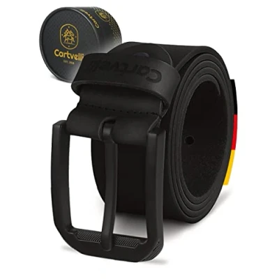 Abbildung von Cartvelli Ledergürtel Herren Made in Germany 40mm inkl. Geschenkbox Schwarze Schliesse