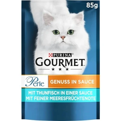 Abbildung von GOURMET PURINA Perle Genuss in Sauce Katzenfutter nass, mit Thunfisch, 26er Pack (26 x 85g)