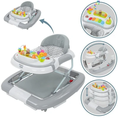 Abbildung von ib style Lauflernhilfe Wave Babywalker Grau, Lauflernwagen mit Schaukelfunktion &amp; elektronischem Spielelement