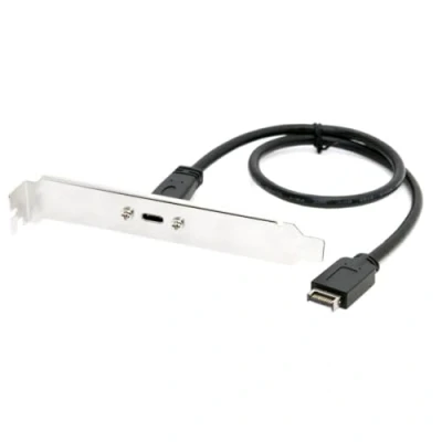 Abbildung von chenyang USB 3.1 Typ E Frontplatte Header Stecker auf C Buchse Verlängerungskabel mit Panel Mount Schraube 40cm