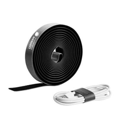 Abbildung von UGREEN Klettband Klett kabelbinder Beidseitig Kabelmanager wiederverwendbar Kabel Organizer zuschneidbar 20mm Breit Schwarz (5m)