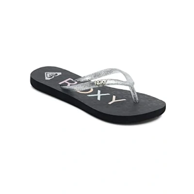 Abbildung von Roxy VIVA Sparkle Zehentrenner für Kinder, Größe: 33, Black/met silver Schuhe
