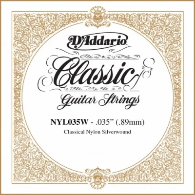 Abbildung von D&#039;Addario .035 Silver Plated Copper Saite für Klassikgitarre