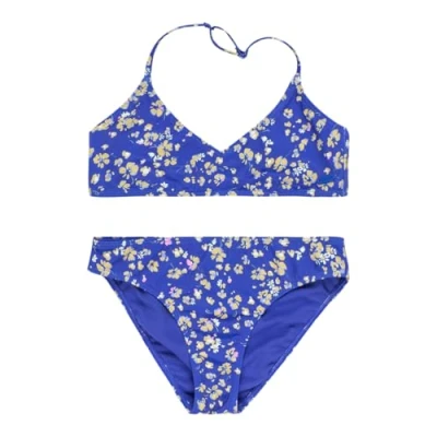 Abbildung von Roxy Shadow Floral Brasic Bikini für Kinder, Größe: 164, Blue