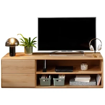 Abbildung von Lowboard ca. 149 cm breit Massivholz Fernsehschrank TV Board Fernsehtisch Medienschrank Unterschrank modern in Kernbuche