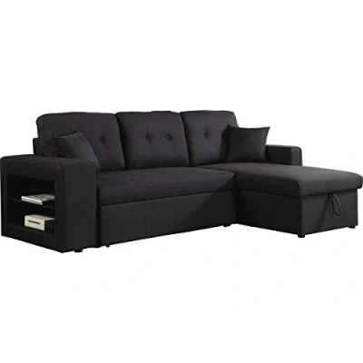 Abbildung von habitat et jardin Umkehrbares Ecksofa mit Schlaffunktion Axel 3 Sitzer Schwarz