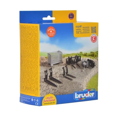 Abbildung von Bruder® Spielzeug Traktor Zubehör Gitterpalette Seilwinde Gabeln