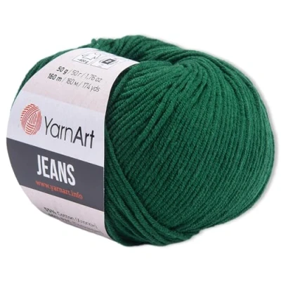 Abbildung von Frida&#039;s Wollhaus YarnArt 50 g Jeans Stricken Häkeln Amigurumi Babywolle Pastellfarben 63 Farben (92 Flaschengrün)
