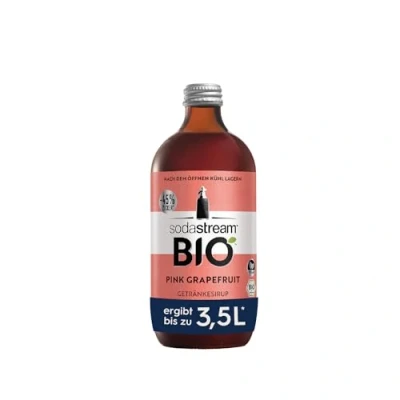Abbildung von SodaStream BIO Sirup Pink Grapefruit, 1x Flasche ergibt 3,5 Liter Fertiggetränk, Sekundenschnell zubereitet und immer frisch, 500 ml