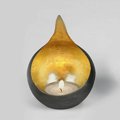 Abbildung von LAMBERT Windlicht Caldera klein schwarz Gold