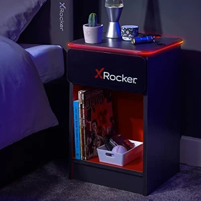 Abbildung von X Rocker Nachttisch Carbon Tek mit LED Beleuchtung &amp; Wireless Charging