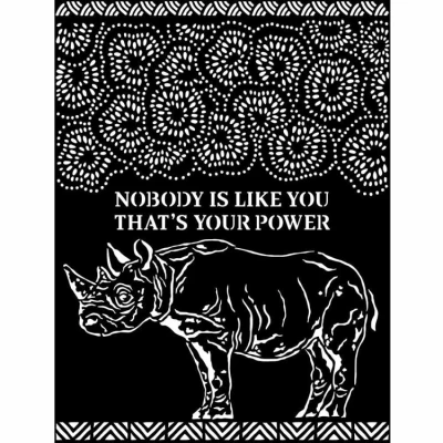 Abbildung von Stamperia KSTD103 Thick Stencil cm 20X25 Savana Rhino, Leather, Multicoloured, 20 x 25 cm, 2