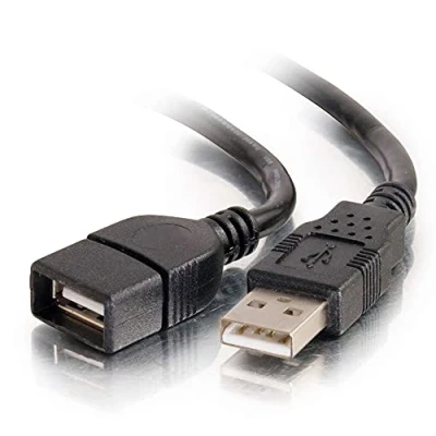Abbildung von C2G 2m USB 2. 0 A Stecker auf Buchse Schwarzes Verlängerungskabel