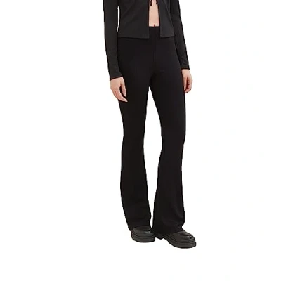 Abbildung von TOM Tailor Denim Flared Stoffhose, Damen, Größe: XL, Deep black