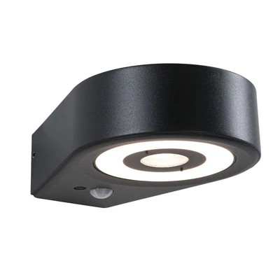 Abbildung von Paulmann LED Außen Wandleuchte &quot;Silma IP44 65x186mm 3000K 5,5 / 1x0,7W 600lm 230V Aluminium&quot;, 1 flammig, Bewegungsmelder