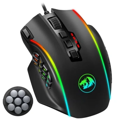 Abbildung von Redragon MMO Gaming Mouse UP 16,000 DPI, 16 Macro Programmable Buttons, RGB with 12 Side 8 * 2.4g Weight Tuning for PC Laptop MOBA FPS, M901K, Black