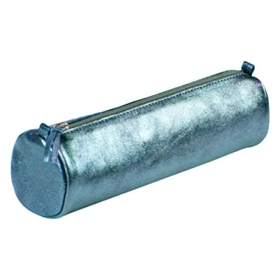 Abbildung von Clairefontaine 8693C Schlampermäppchen (mit Perlmutt Effekt rund, 5,5 x 22cm, praktisch und robust, aus Leder) 1 Stück indigoblau