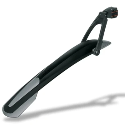 Abbildung von SKS GERMANY X BLADE 26&quot; + 27,5&quot; Hinterrad Schutzblech für Mountainbike, Fahrradzubehör (Schutzblech mit Quick Release Befestigung, 2 Gelenk Technik, bis max. 3.0 Zoll Reifenbreite), schwarz / grau