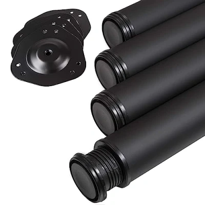 Abbildung von SO TECH® Tischbein Ø 76 / 80 mm, belastbar bis 75 kg pro Stück, H: 71cm, Stahl, schwarz, höhenverstellbar 32mm, 4x