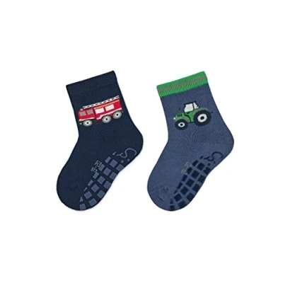 Abbildung von Sterntaler Baby Jungen Fliesen Socken ABS Söckchen Doppelpack Feuerwehr Rutsch aus Baumwolle marine, 18