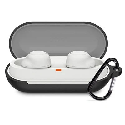 Abbildung von GIOPUEY Hülle Kompatibel mit Sony WF C700N, Silikon Stoßfeste Schutzhülle, Ultradünn Case Cover, Kein Geruch, Schwarz