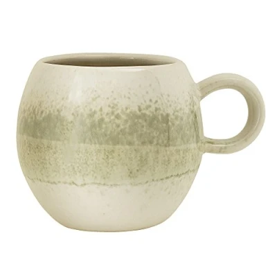 Abbildung von Bloomingville Tasse Paula natur/grün 275 ml, Keramik Kaffeetasse Teetasse dänisches Design