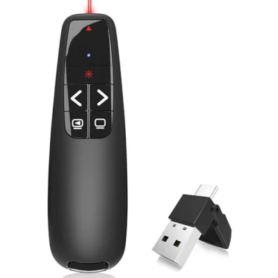 Abbildung von Presenter, Pointer für Präsentationen, Powerpoint Fernbedienung, 2 in 1 USB Type C Presenter per Windows/Mac/Linux/PPT/Prezi(Enthält Keine Batterie)