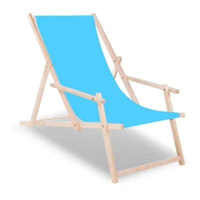 Abbildung von SPRINGOS Liegestuhl aus Buchenholz Sonnenliege Gartenliege mit Armlehnen Strandliege