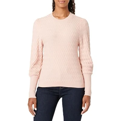 Abbildung von ONLY Women&#039;s ONLFAYE L/S PUFFSLEEVE CC KNT Pullover, Rose Smoke/Detail:Melange, XL