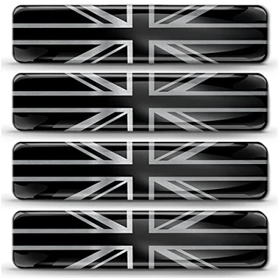Abbildung von Biomar Labs® 4 x Aufkleber 3D Gel Silikon Stickers Großbritannien England UK Great Britain Union Jack Flagge Flag Fahne Autoaufkleber F 127