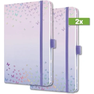 Abbildung von SIGEL J4346/2 Wochenkalender Jolie 2024, Butterfly Confetti Candy, ca. A6, Hardcover, Gummiband, Stiftschlaufe, Einstecktasche, 174 Seiten, aus nachhaltigem Papier, Terminplaner, 2 Stück