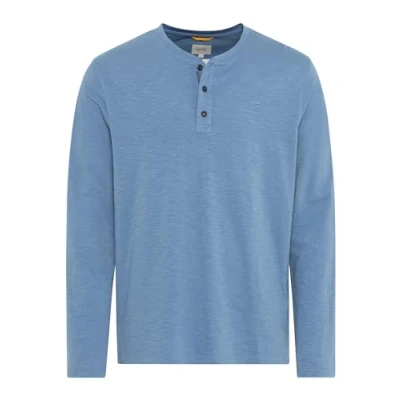 Abbildung von camel active Henley Langarmshirt, Herren, Größe: Large, Elemental blue