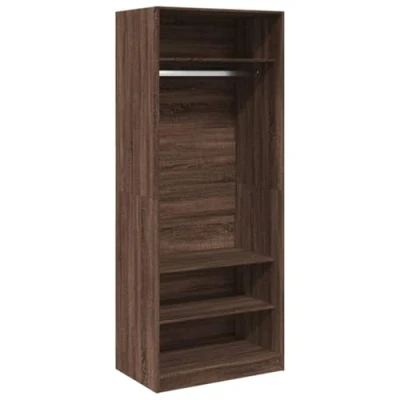 Abbildung von vidaXL Kleiderschrank, Garderobenschrank mit Stauraum, Schrank Mehrzweckschrank für Schlafzimmer, Flurschrank Offen, Braun Eichen Optik Holzwerkstoff
