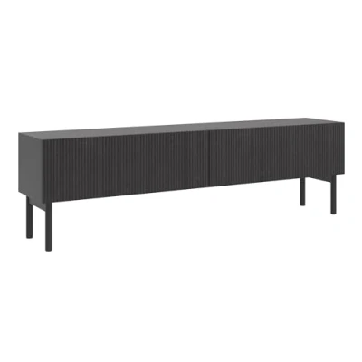 Abbildung von Selsey TV Schrank Board Sideboard Fernsehtisch Fernsehschrank 175 cm Stehend Portland Esche Schwarz Nolie