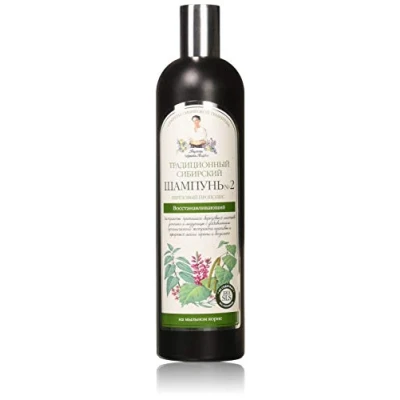 Abbildung von Grandma Agafia&#039;s Recipes, Traditionelles sibirisches Shampoo №2 Birken Propolis, dunkelblau, Honig, 550 ml