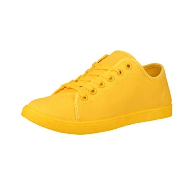 Abbildung von Elara Unisex Sneaker Textil Turnschuh Low top Chunkyrayan B338 B340 Yellow 089 A 42