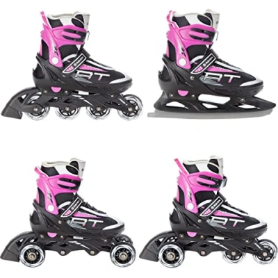 Abbildung von Rollschuhe Verstellbare Schlittschuhe 4in1 Profession Schwarz/Rosa