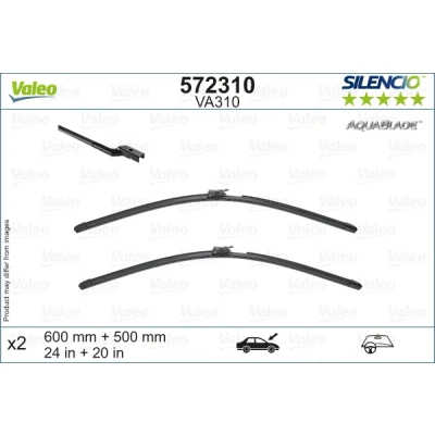 Abbildung von Scheibenwischer Valeo 572310 vorne Flachbalkenwischblatt Top Lock unbeheizt VOLVO: V60 II, S60 III