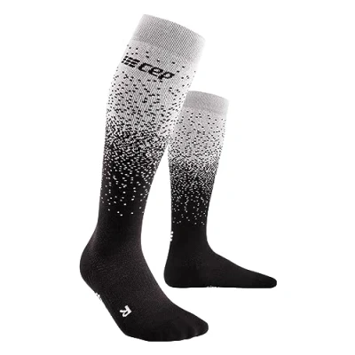 Abbildung von CEP Compression Snowfall Skiing TALL MADE IN Germany Kniestrümpfe, Damen, Größe: Small, Black off white