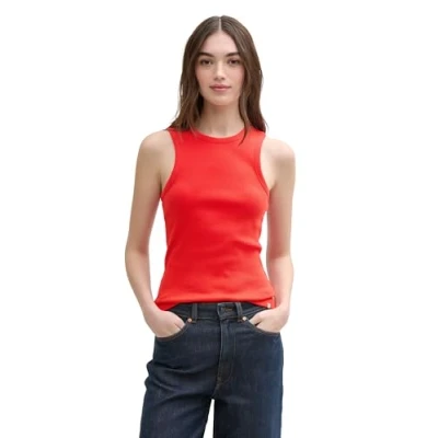 Abbildung von TOM Tailor Denim Racer BACK Top, Damen, Größe: Medium, Scarlet red