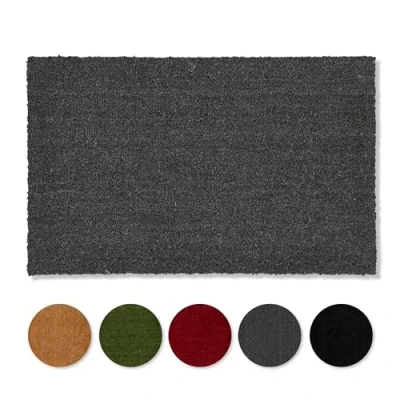 Abbildung von Carpido rutschfeste Kokosmatten antibakterielle Türmatten für den überdachten Außenbereich nachhaltiger Naturfasern 100% Kokos 100x300 cm grau