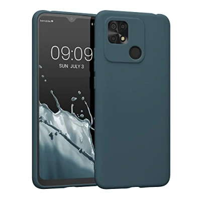 Abbildung von kwmobile Hülle kompatibel mit Xiaomi Redmi 10C weiches TPU Silikon Case Cover geeignet für kabelloses Laden Dunkler Schiefer