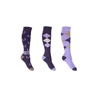 Abbildung von HKM Reitsocken Cardiff Set von 3 Lila/Violett 35 38