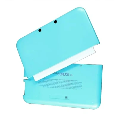 Abbildung von Custom 3DSXL Extra Gehäuse Schalen A/E Gesicht hellblau Ersatz für alte 3DS XL/LL 3DSLL Handheld Spielkonsolen, New DIY US Edition Obere Frontplatte &amp; untere Rückabdeckung Platten 2 Stück Set