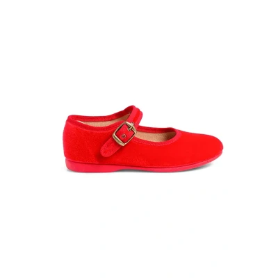 Abbildung von Pisamonas Terciopelo Hebilla Lauflernschuh für Kinder, Größe: 27, Rojo Schuhe
