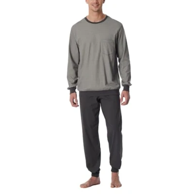 Abbildung von Schiesser Comfort Essentials Nachtwäsche Set, Herren, Größe: 50, Anthrazit