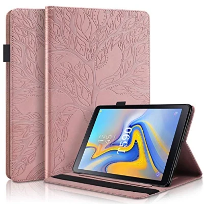 Abbildung von CaseFun Hülle für Samsung Galaxy Tab A 10,5 2018 SM T590/SM T595 Baum des Lebens Ultra Slim TPU Schutzhülle Tasche Folio Flip Stand Cover mit Kartenfächern, Roségold