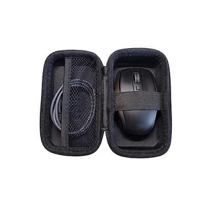 Abbildung von Provance Schutztasche Hardcase Hartschalenetui für PC Computer Zubehör Außenabmessungen 140 x 70 60 mm Innenabmessungen 135 65 58 Stoßschutz integriertes Netz und Gummizug Schwarz (M)