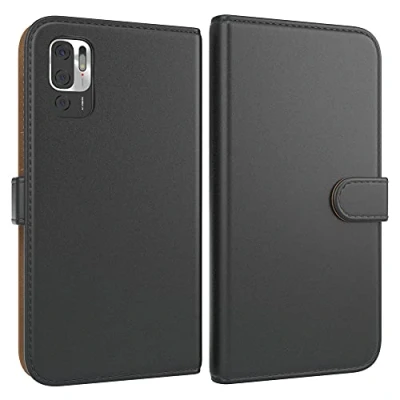 Abbildung von EAZY CASE Tasche kompatibel mit Xiaomi Redmi Note 10 5G Schutzhülle Standfunktion Klapphülle im Bookstyle, Handytasche Handyhülle Cover Magnetverschluss und Kartenfach, Kunstleder, Schwarz